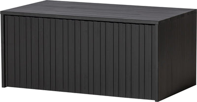 Woood new gravure kistbank - grenen - zwart - 40x88x50