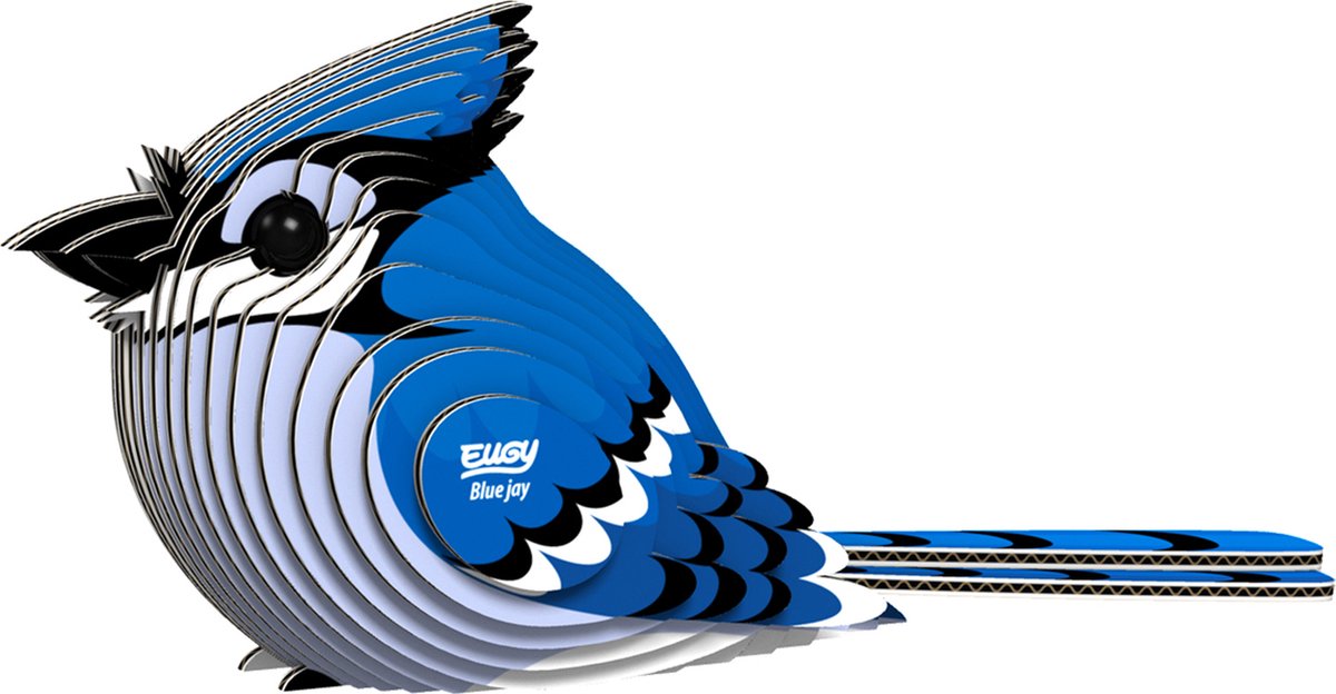 Eugy 3d puzzel - blauwe gaai - vogels - duurzaam - verzamel ze allemaal - 6 jaar