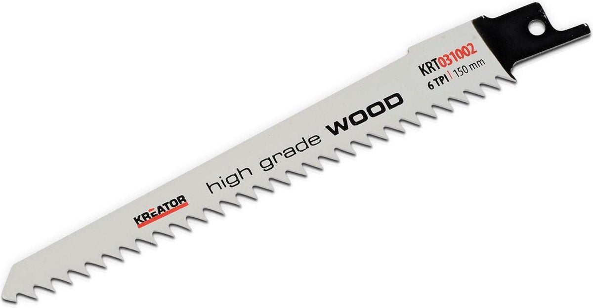 Kreator krt031002 zaagblad - reciprozaag -hard hout - 150 mm - 6 tpi - 2 stuks