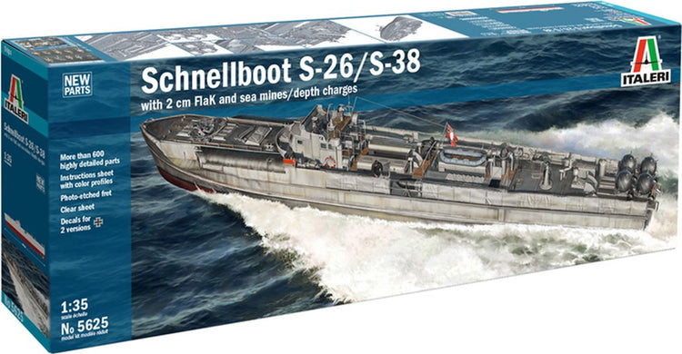 Italeri modelbouwpakket militaire voertuigen - 5625 schnellboot s-26 s-38 plastic - 1:35 - modelbouw