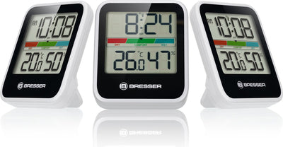 Bresser weerstation - climate monitor thermo- hygrometer dcf - set van 3 - wit