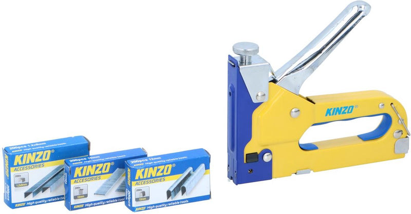 Kinzo tacker - 3-weg - 4-14mm - met nieten, krammen en spijkers