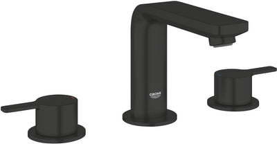 Grohe lineare new m-size driegats wastafelmengkraan – met trekwaste – ecojoy – fastfixation – matte black