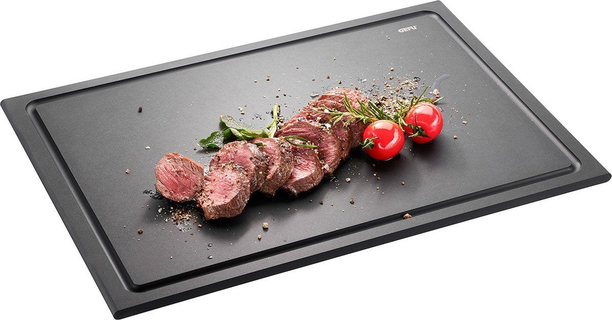 Gefu slize snijplank groot 44 x 30 cm – duurzame snijplank met sapgeul – houtcomposiet