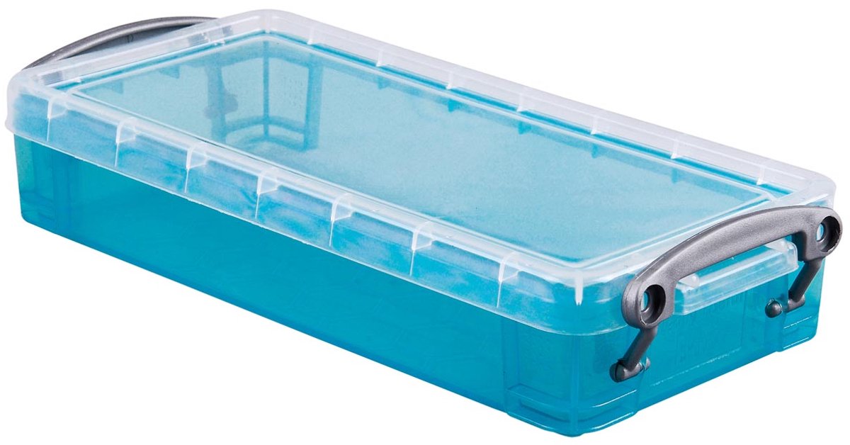 Really useful box 0 | 55 liter | transparant helblauw