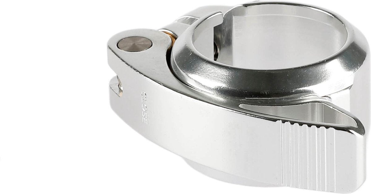 Zadelpenklem met snelspanner 38.5mm, zilver (hangverpakking)