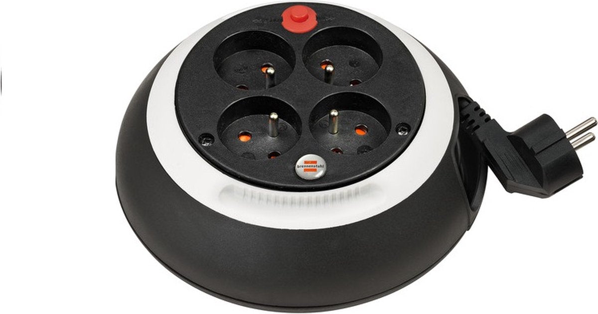 Brennenstuhl comfort-line kabelhaspel cl-s 4-voudig zwart wit 3m