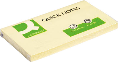 Q-connect quick notes, ft 76 x 127 mm, 100 vel, pak van 12 stuks, geel