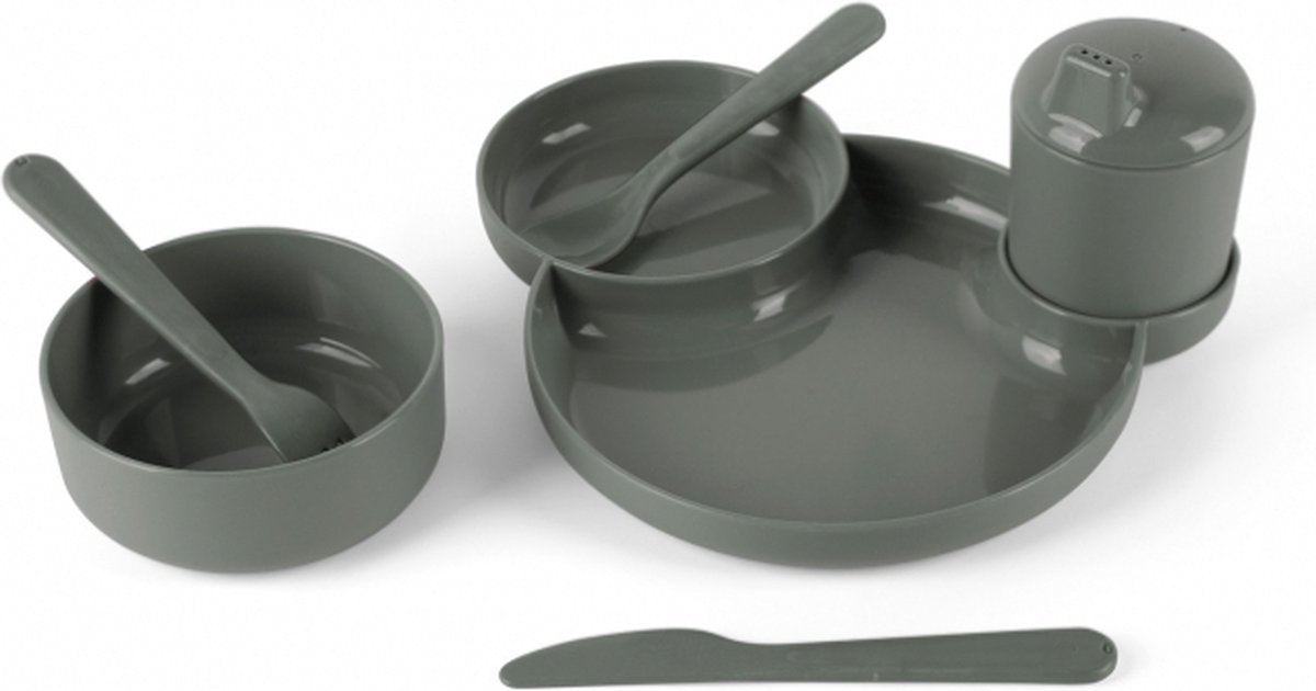 Dantoy kinderservies olijfgroen, 7dlg.