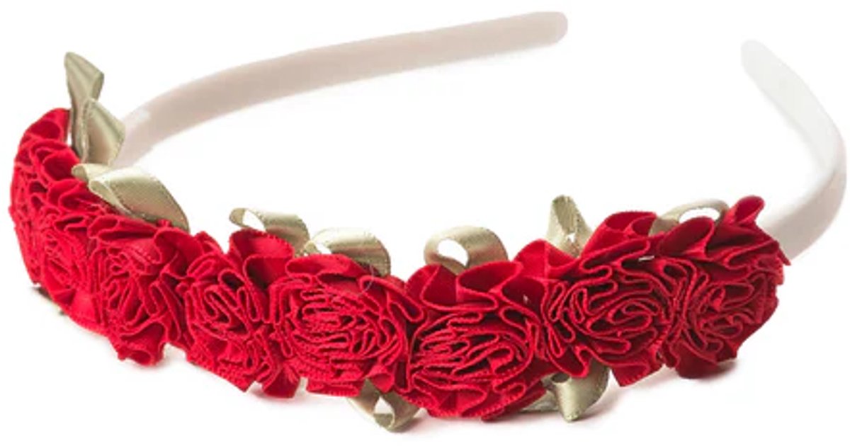 Little adventures - rode bloemenhoofdband – zachte kinderdiadeem net rode rozen