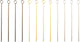 Point-virgule set van 12 prikkers met ring in rvs 3 kleuren 10.8x0.8x.0.8cm