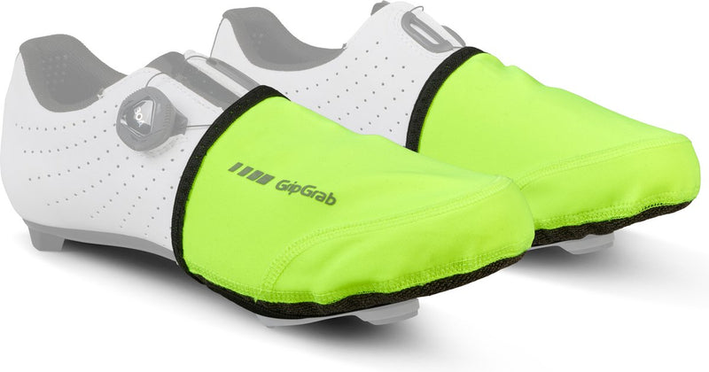 Gripgrab - windproof hi-vis wielren toe covers teenwarmers overschoenen winddicht voor racefietsschoenen - geel hi-vis - unisex - maat l xl (42-45)