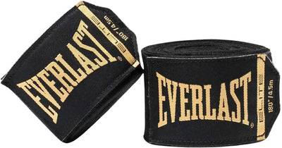 Everlast elite handwraps black 457cm - standaard