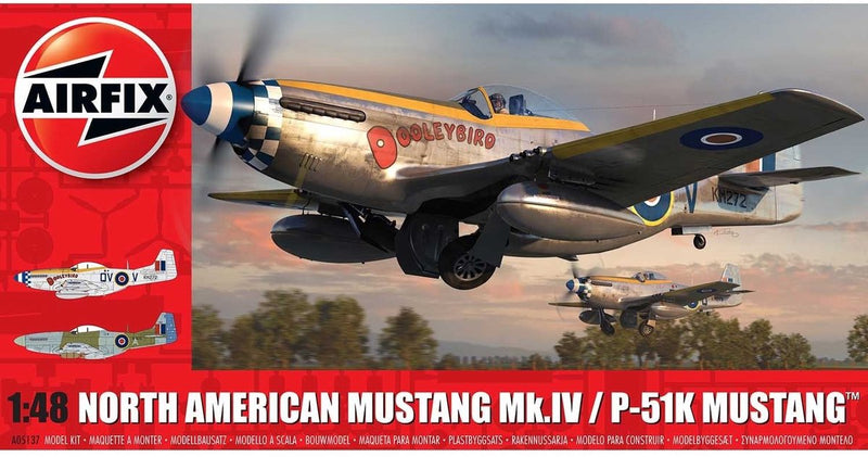 Airfix modelbouwpakket vliegtuigen - 05137 north american mustang mk.iv - p-51k mustang - propellervliegtuig plastic - 1:48 - modelbouw