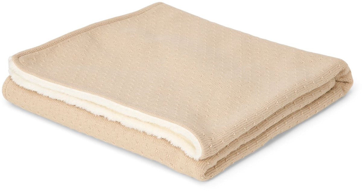Little dutch gebreid ledikantdeken - fleece - beige - essentials