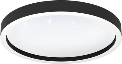 Eglo connect.z montemorelos-z smart plafondlamp - ø 42 cm - zwart wit - instelbaar rgb wit licht - dimbaar - zigbee