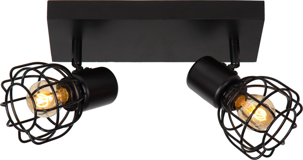 Lucide filox - plafondspot (plafondlamp) - 2xe14 - zwart