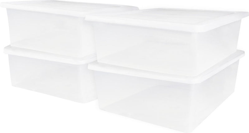 Iris cristalbox opbergbox - 28l - kunststof - transparant - set van 4