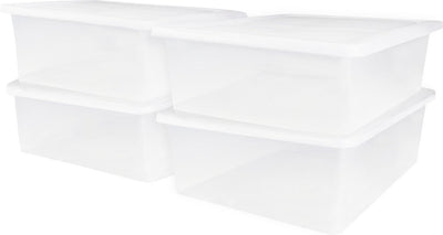 Iris cristalbox opbergbox - 28l - kunststof - transparant - set van 4