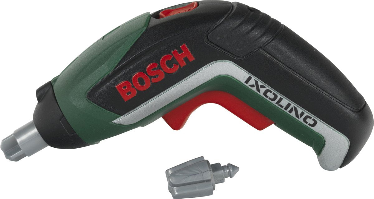 Klein toys bosch mini ixolino ii accu-schroevendraaier - 12,5x4x9 cm - incl. realistische geluids- en lichteffecten - groen rood zwart