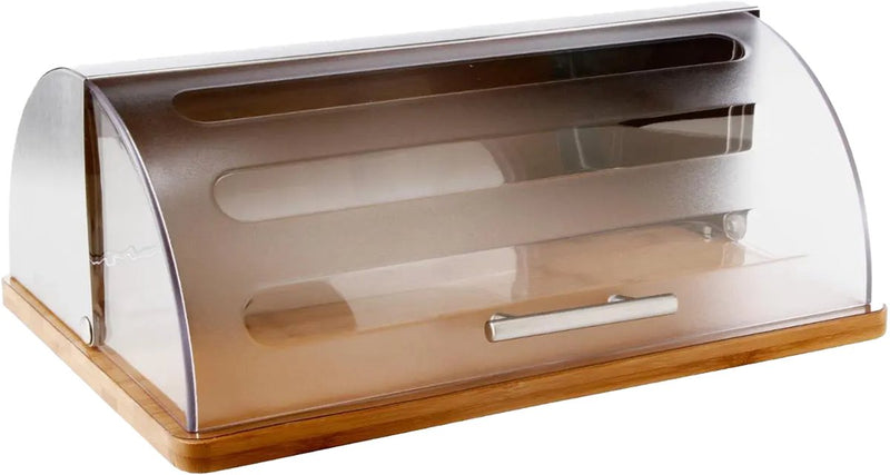 Zeller broodtrommel bamboe met plastic deksel - 39 x 28,5 x 14,5 cm