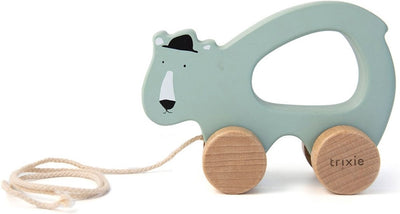 Trixie houten trekspeeltje - mr. polar bear - voor de eerste stapjes - babyspeelgoed - voor jongens meisjes - ijsbeer