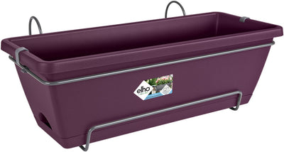 Elho barcelona allin1 50 - balkonbakken met ophanging - 100% gerecycled plastic - l49.5 x b27.5 x h18.5 cm - esdoorn paars