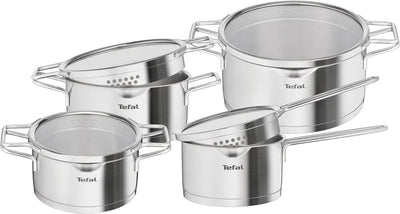 Tefal nordica - pannenset - 4-delig - rvs glas - geschikt voor inductie