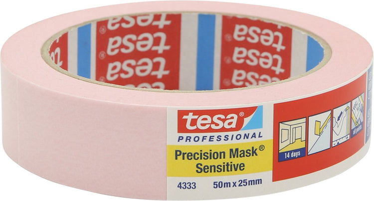 Tesa precision sensitive - masking tape - 50m x 38mm - roze - washi papier - verwijderbaar