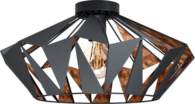 Eglo carlton 6 plafondlamp - e27 - ø 47 cm - zwart koper