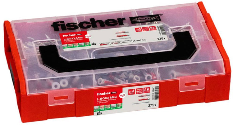 Fischer 561472 fixtainer duopower duoseal + s assortimentsdoos pluggen 210 onderdelen