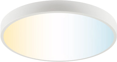 Brilliant slimline - plafondlamp - ø 49 cm - led 20w - cct - 3000k-6500k - dimbaar - nachtlicht - timer - afstandsbediening - wit