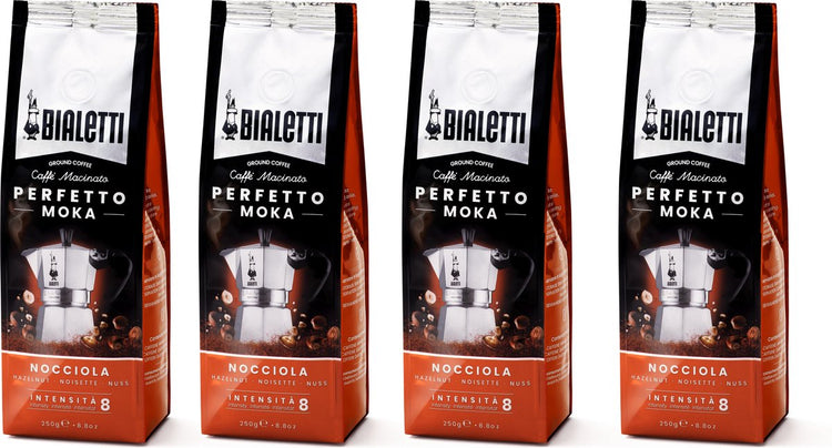 Bialetti moka hazelnut gemalen koffie - 4x 250 gram