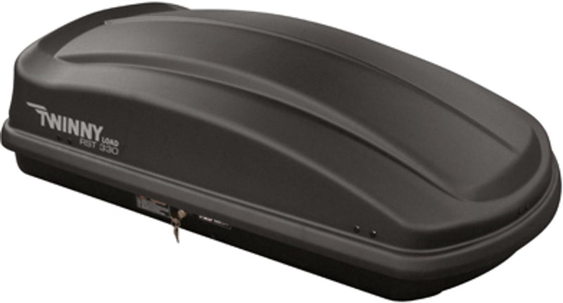 Twinny load dakkoffer rst+ 330 – inhoud 330 liter - maximaal draagvermogen 75kg – afsluitbaar centrale 2 punts vergrendeling – snelsluiting bevestiging - afmeting 138x78x36cm