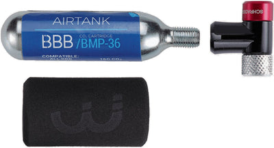Bbb cycling co2 pomp - airspeed - fietspomp racefiets inclusief co2 patroon 16 gram - eenvoudig en veilig - mini pomp - bmp-32