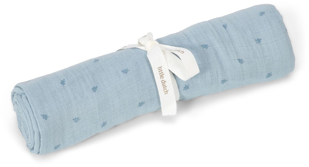 Little dutch swaddle - blauw - 120 cm - essentials
