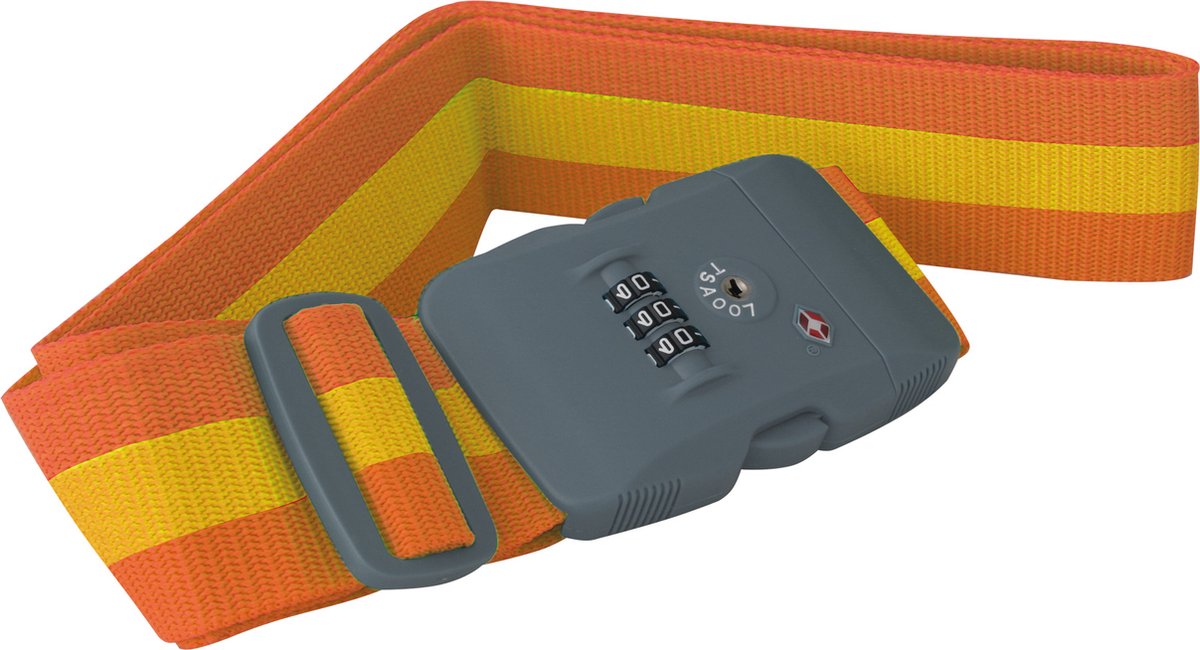 Travelsafe kofferriem - oranje - met tsa slot