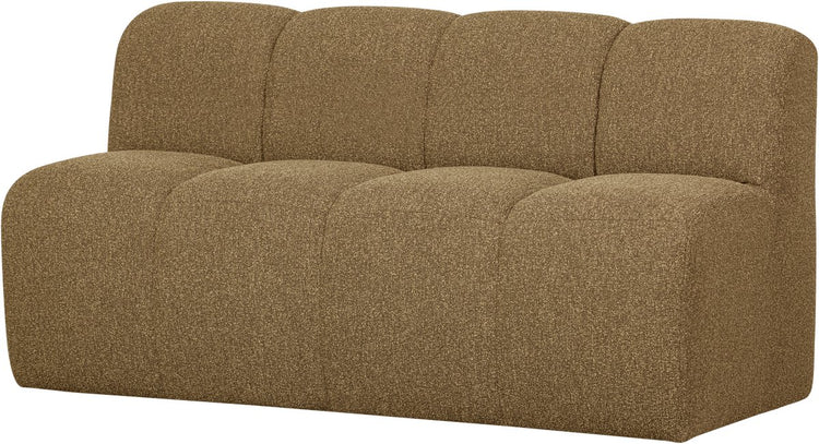 Woood mojo eetbankje met rugleuning 164 cm mojo - bouclé - geel bruin