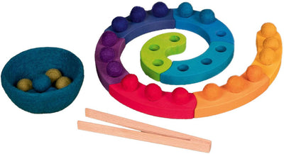 Small foot goki houten kleursorteerspel spiraal, 29dlg.