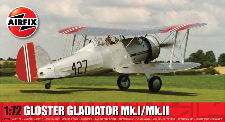 Airfix modelbouwpakket vliegtuigen - 02052b gloster gladiator mk.i ii - propeller vliegtuig plastic - 1:72 - modelbouw
