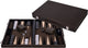 Longfield backgammon 18 olijfgroen cream in lederen koffer -