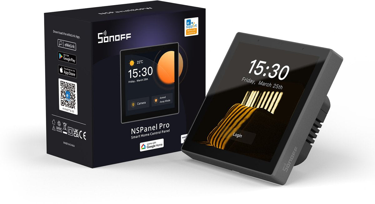 Sonoff smart scene wandschakelaar nspanel pro (zwart)