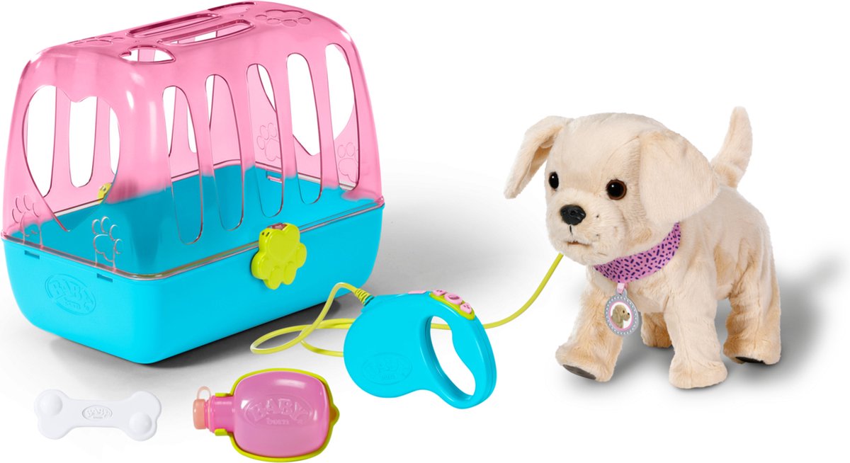 Baby born puppy lucky - hondje met bench