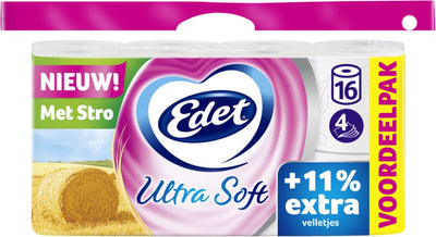 Edet ultra soft toiletpapier - 4-laags - 1x16 (stro)