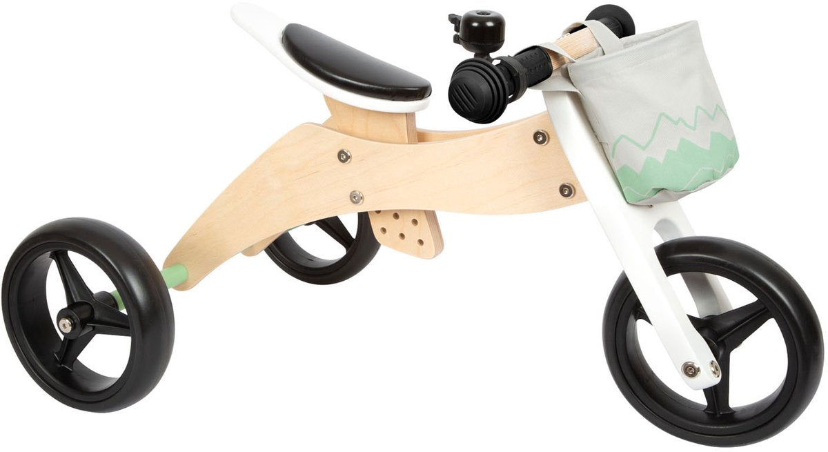 Small Foot - Houten Training Driewieler Loopfiets 2in1 Saliegroen