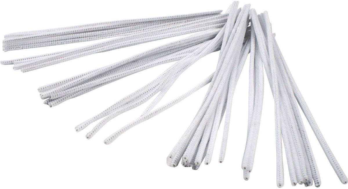 Creativ company cc chenilledraad 6 mm wit 50 stuks