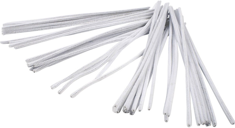 Creativ company cc chenilledraad 6 mm wit 50 stuks