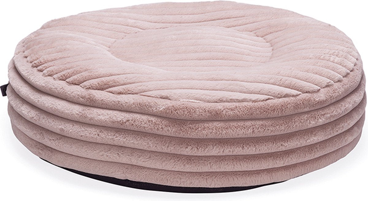 Designed by lotte reza - hondenkussen - rond - roze - 80x80x20 cm