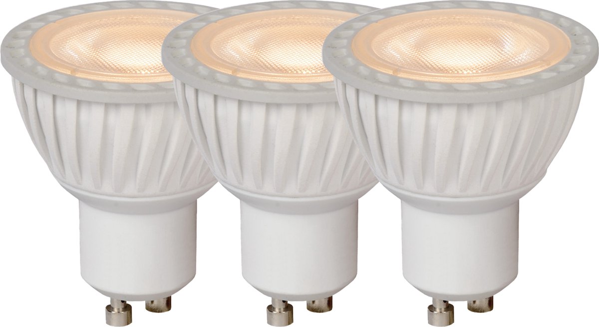 Lucide mr16 - led lamp - ø 5 cm - led dimbaar - gu10 (mr16) - 3x5w 3000k - wit - set van 3