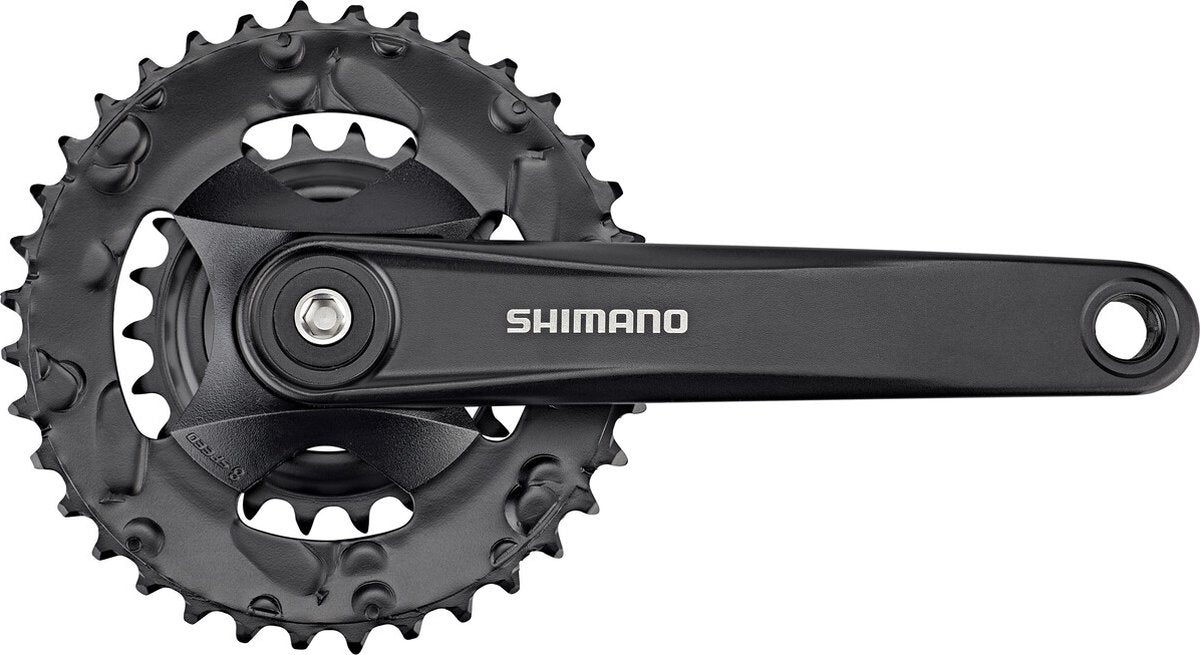 Shimano altus fc-m315-2 crankstel - 170 mm - 36-22t - 2x7 8-speed - vierkante as - zwart